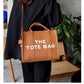 Women's Bag Cross-Border New Tote Bag Wholesale Pu Letter Handbag Simple Casual Crossbody Bag Large Capacity Women's Bag
