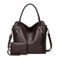 2024 New Women's Bag European and American Big Bag Foreign Trade Portable Tote Bag Soft Leather Large Capacity Shoulder Crossbody Women's Bag