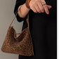 2026 Original Design Small Bag with Retro Fashion Feel, Leopard Print Pu Suede Handbag, Shoulder Bag, Mahjong Bag, Personalized Underarm Bag