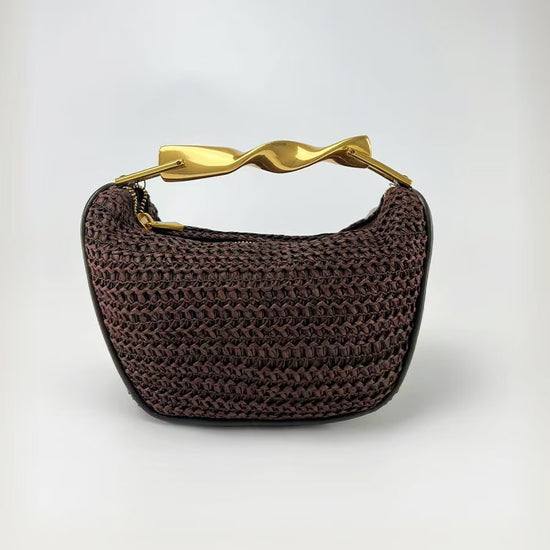 Cross-border Women's Bag 2025 New Mini Handheld Woven Bag Retro Casual Evening Bag High-end Shoulder Crossbody Bag
