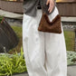 2026 Original Design Small Bag with Retro Fashion Feel, Leopard Print Pu Suede Handbag, Shoulder Bag, Mahjong Bag, Personalized Underarm Bag