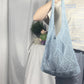 2025 New Style Hollow Knitted Bag for Women, Casual Vacation Woven Shoulder Bag, Large Capacity Beach Tote Bag