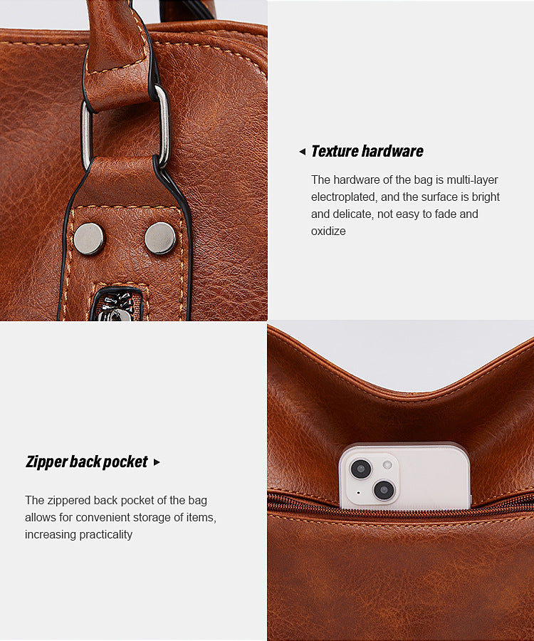 2024 New Women's Bag European and American Big Bag Foreign Trade Portable Tote Bag Soft Leather Large Capacity Shoulder Crossbody Women's Bag