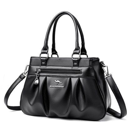 Cross-border women's bag 2024 new European and American retro women's bag simple fashion shoulder slung multi-layer large bag a generation of hair