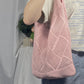 2025 New Style Hollow Knitted Bag for Women, Casual Vacation Woven Shoulder Bag, Large Capacity Beach Tote Bag