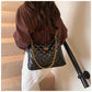 Cross-Border Quilted Saddle Bag, Autumn and Winter New Shoulder Bag, Fashionable Armpit Bag, Work Clothing Versatile Crossbody Bag