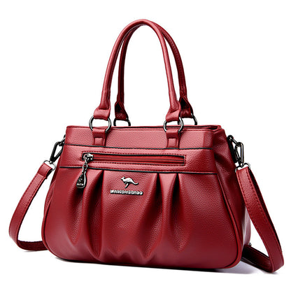 Cross-border women's bag 2024 new European and American retro women's bag simple fashion shoulder slung multi-layer large bag a generation of hair