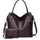 2024 New Women's Bag European and American Big Bag Foreign Trade Portable Tote Bag Soft Leather Large Capacity Shoulder Crossbody Women's Bag