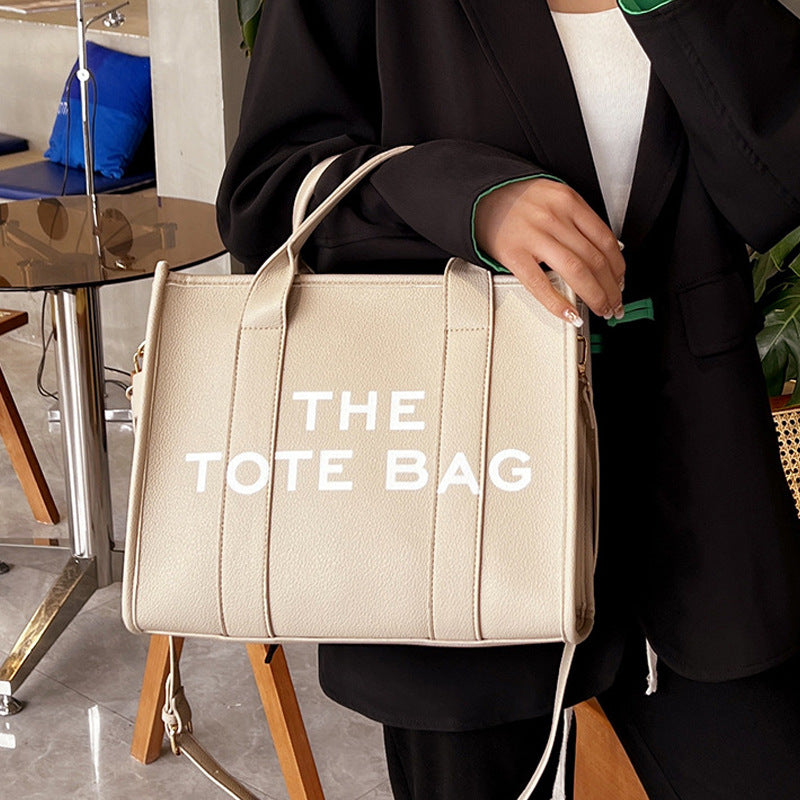 Women's Bag Cross-Border New Tote Bag Wholesale Pu Letter Handbag Simple Casual Crossbody Bag Large Capacity Women's Bag