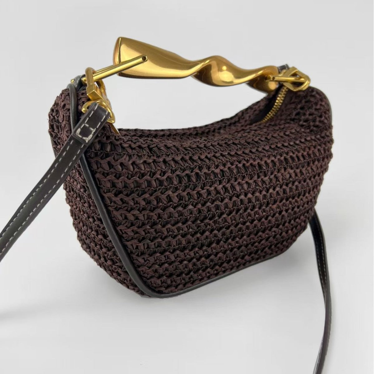 Cross-border Women's Bag 2025 New Mini Handheld Woven Bag Retro Casual Evening Bag High-end Shoulder Crossbody Bag
