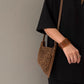 2026 Original Design Small Bag with Retro Fashion Feel, Leopard Print Pu Suede Handbag, Shoulder Bag, Mahjong Bag, Personalized Underarm Bag