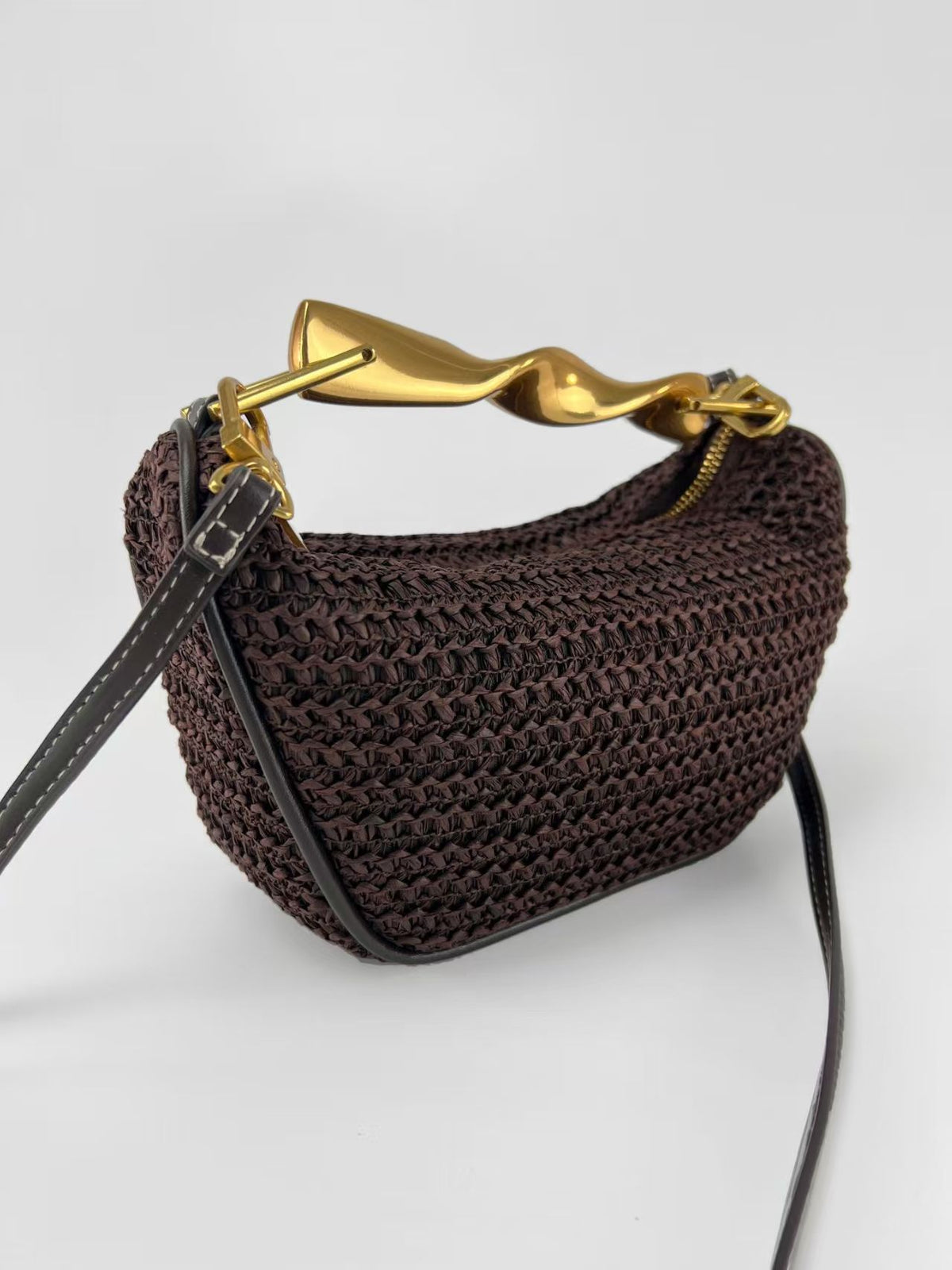Cross-border Women's Bag 2025 New Mini Handheld Woven Bag Retro Casual Evening Bag High-end Shoulder Crossbody Bag